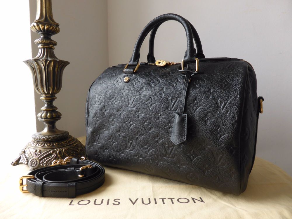 Louis Vuitton Black Empreinte Monogram Lambskin Speedy Bandoulière