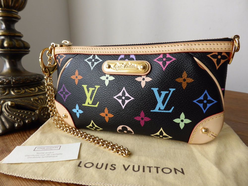 Louis Vuitton Black Monogram Multicolore Milla MM Pochette Bag