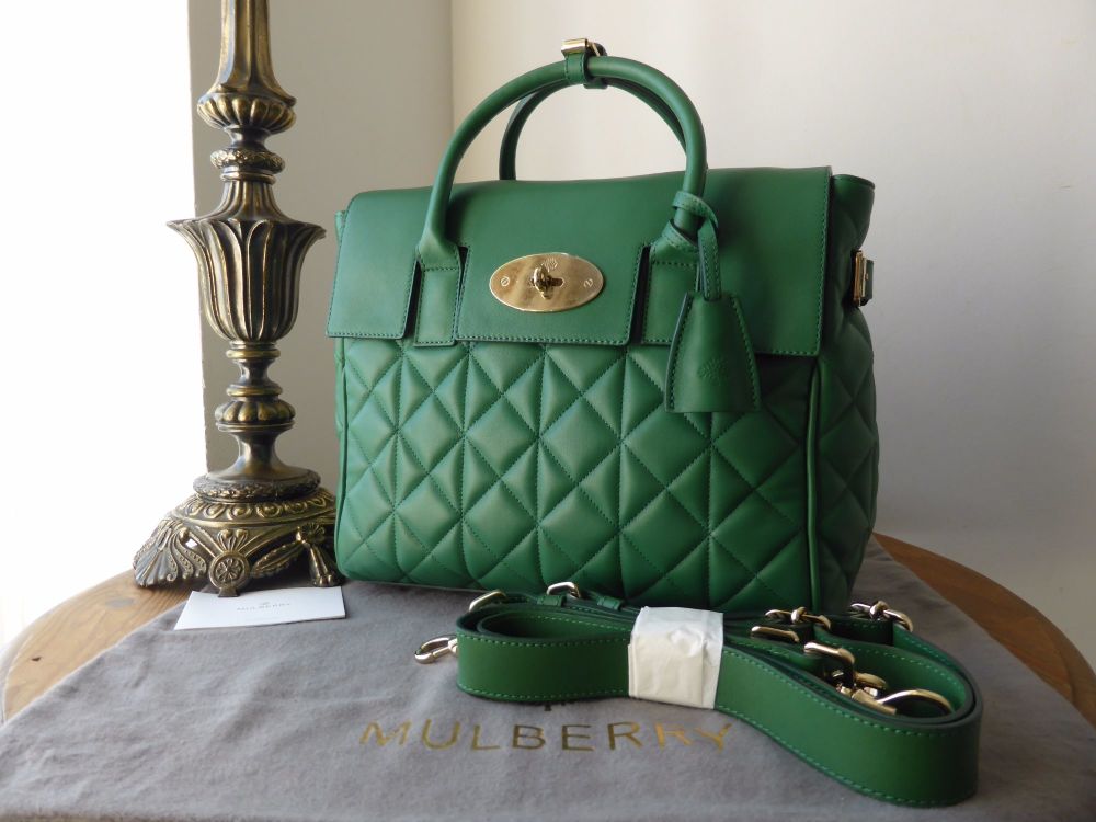 Mulberry Cara Delevingne Medium Bag in Green Quilted Nappa - As New