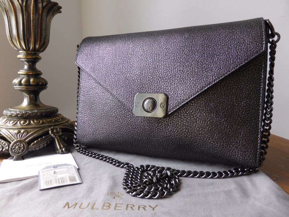 Mulberry Delphie in Black Metallic Goat and Flat Calf with Dark Silver Hardware - SOLD