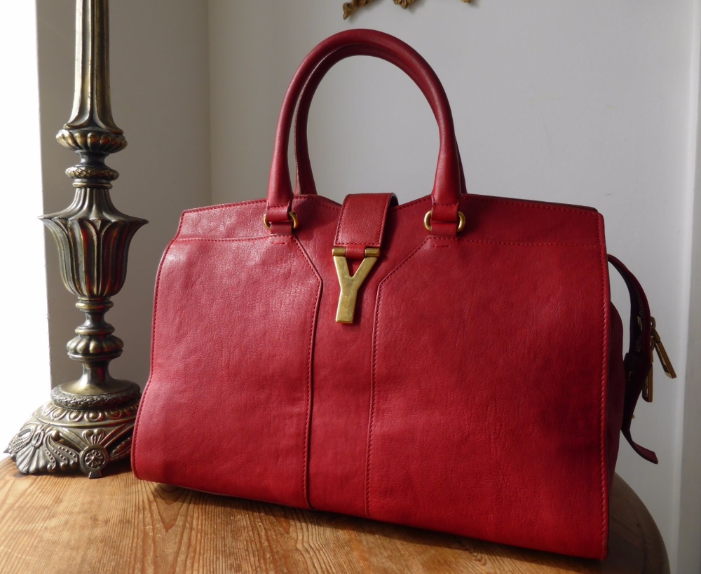 Saint Laurent Cabas Chyc Tote in Red Sheepskin - SOLD