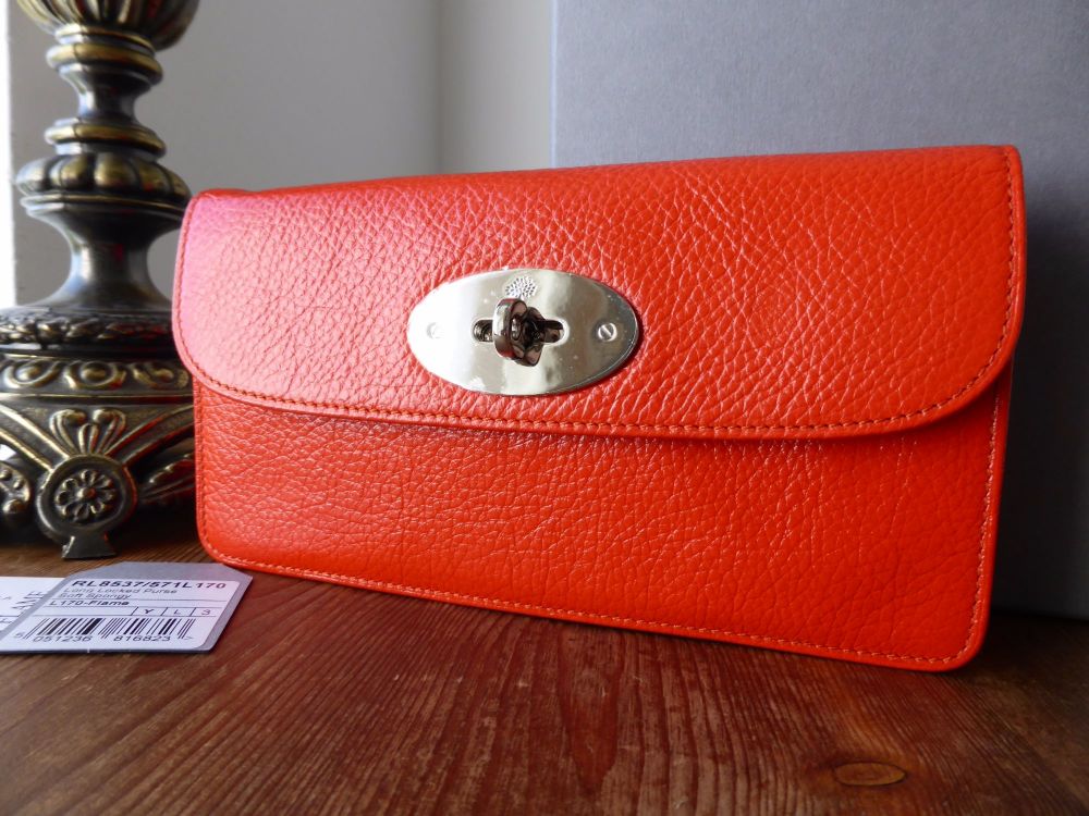 Mulberry Long Locked Purse in Flame Soft Spongy Leather with Silver Hardware - SOLD