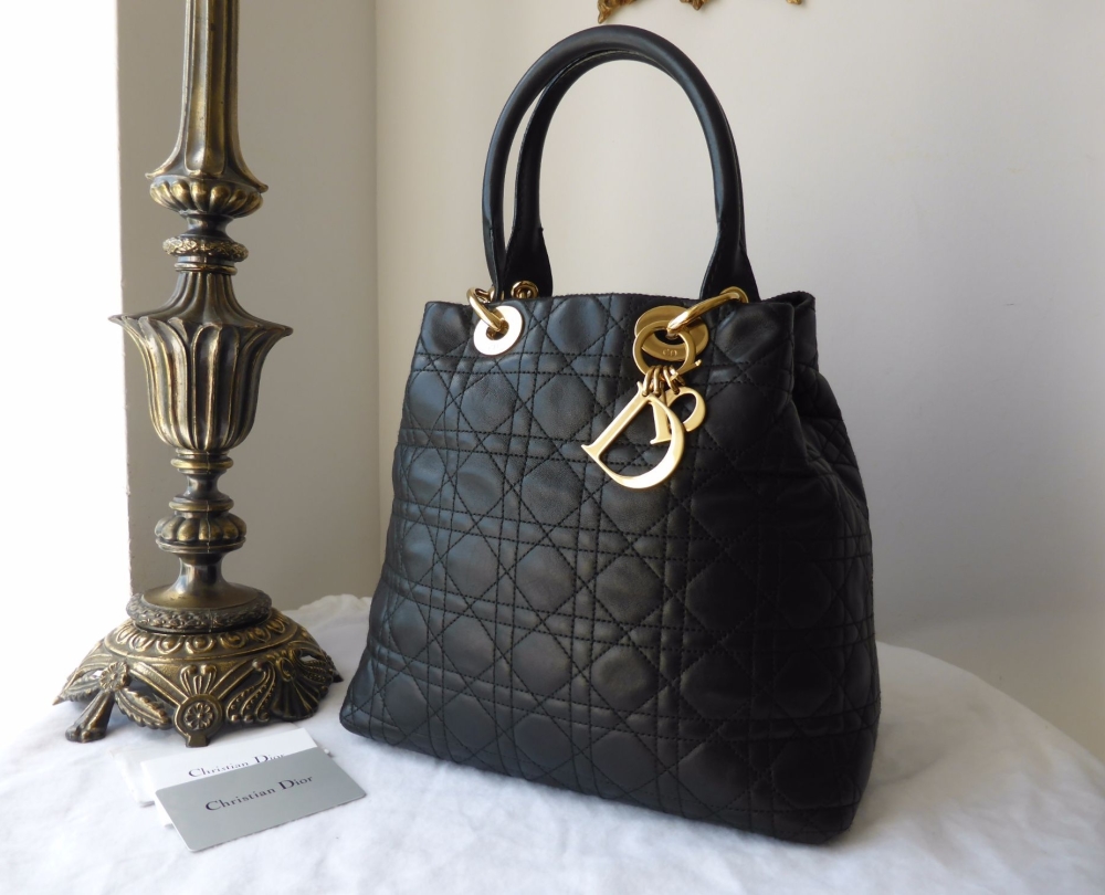 Dior Soft Tote in Black Lambs Leather with Gold Hardware - SOLD