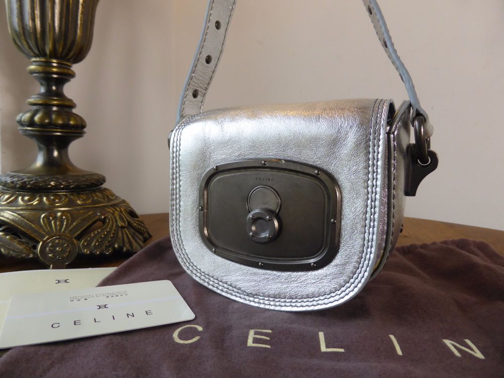 Celine Petit Balladine in Metallic Silver Calfskin - SOLD