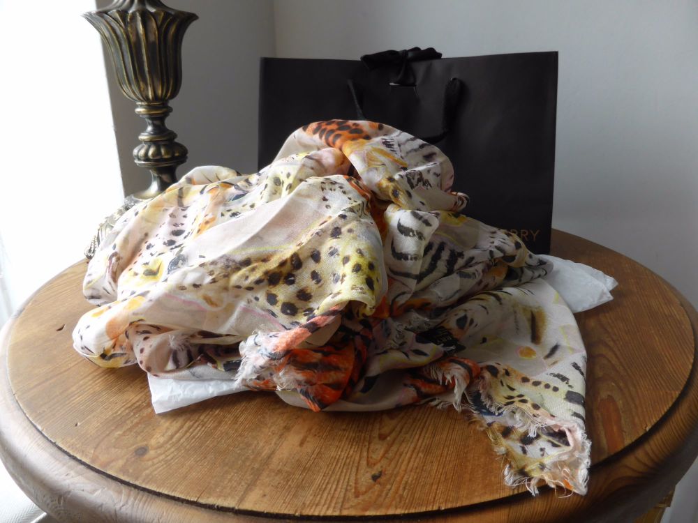 Mulberry Plastic Animals Printed Modal Scarf Silk Square Wrap - SOLD