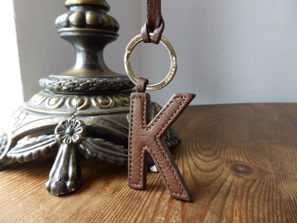 Mulberry Letter K Bagcharm in Bronze Metallic Goat Leather - SOLD