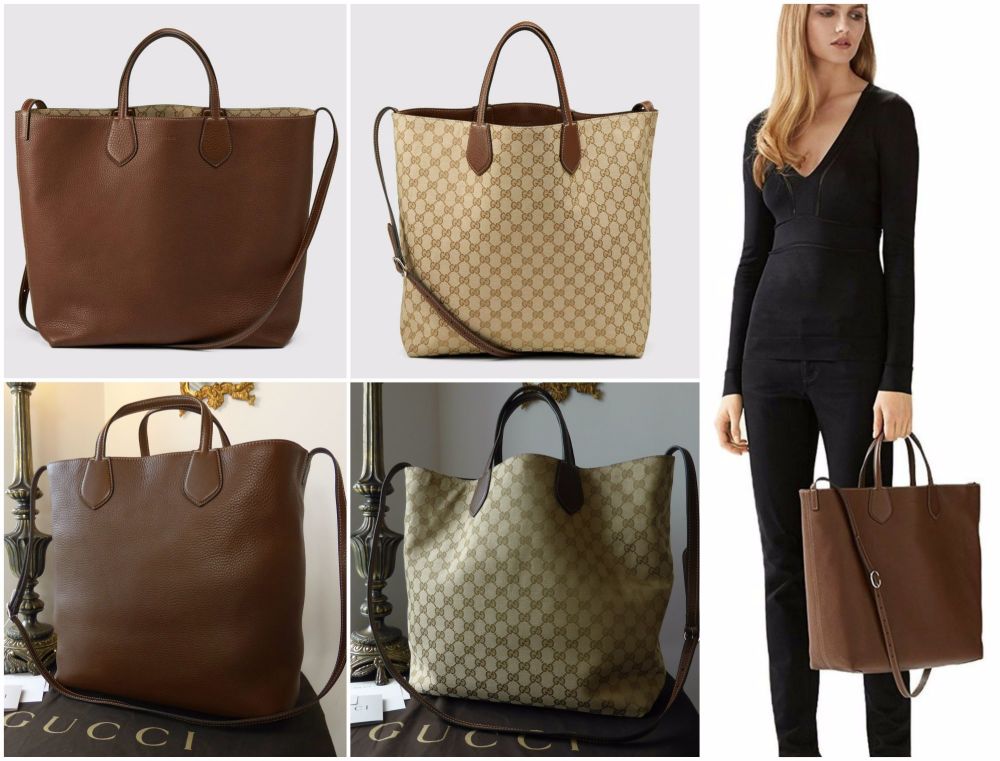 Gucci Ramble Reversible Tote in Nut Brown Calfskin with Monogram - SOLD
