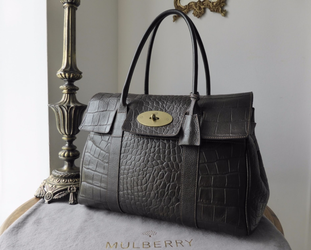 Mulberry Classic Bayswater in Chocolate Vegetable Tanned Printed Leather - SOLD