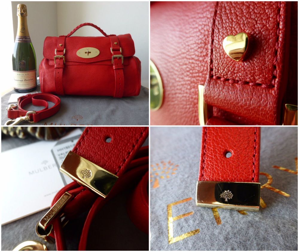 Mulberry Regular Valentine Alexa in Bright Red Glossy Goat Leather - SOLD