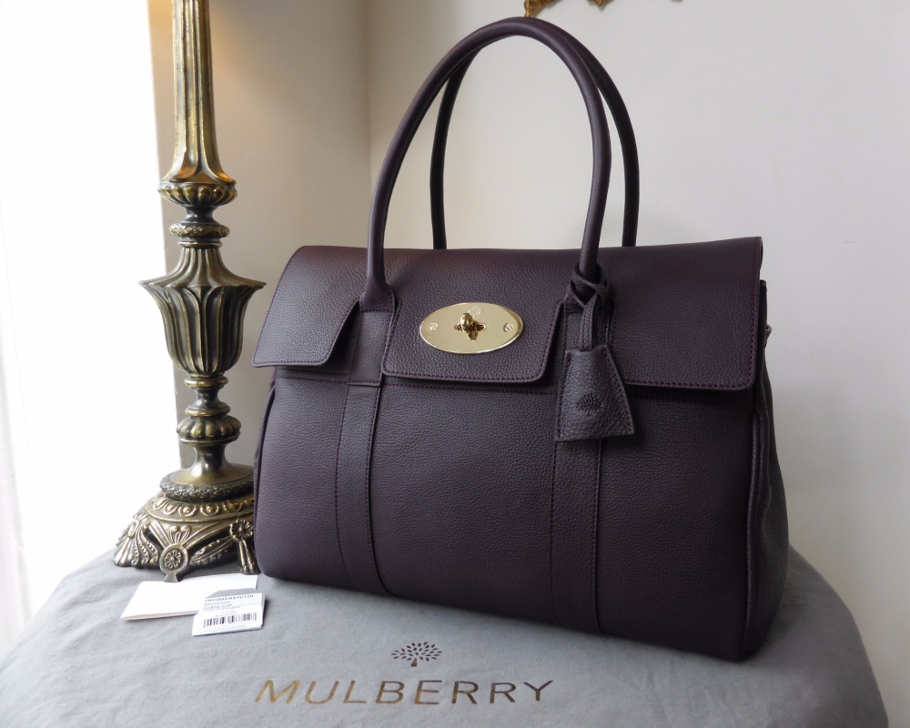 Mulberry Classic Bayswater in Aubergine Grainy Calf Leather - SOLD