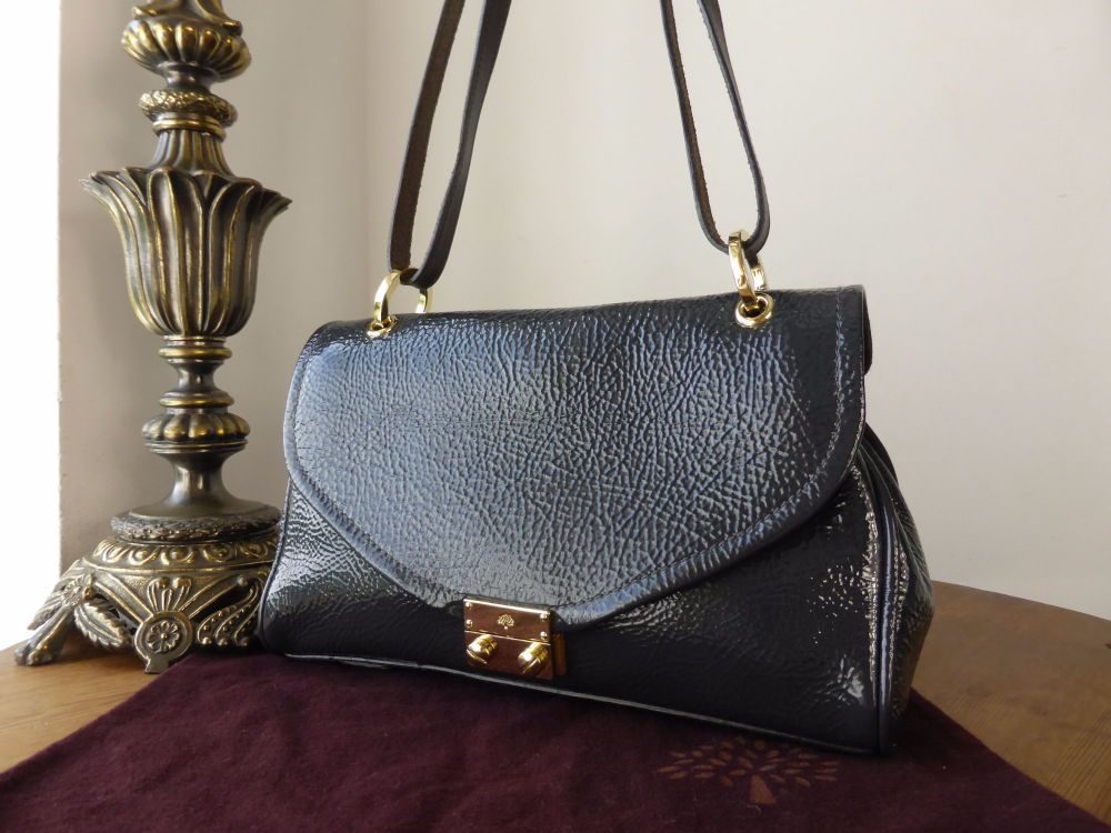 Mulberry Neely Small Shoulder Bag in Steel Grey Spongy Patent Leather - SOLD