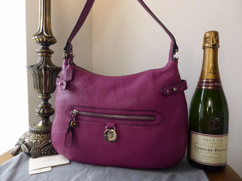 Mulberry Somerset Hobo in Fuchsia Soft Matte Leather with Silver Hardware - SOLD