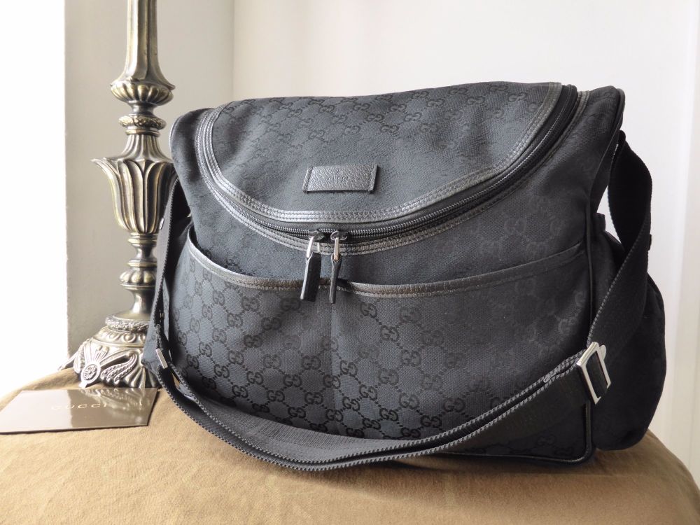 Gucci Baby Changing Nappy Diaper Bag in Black GG Monogram Canvas - SOLD