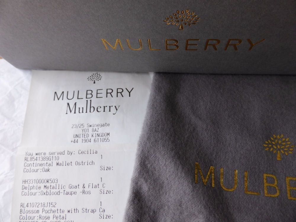 Mulberry Plaque Continental Purse in Oak Ostrich Leather - SOLD
