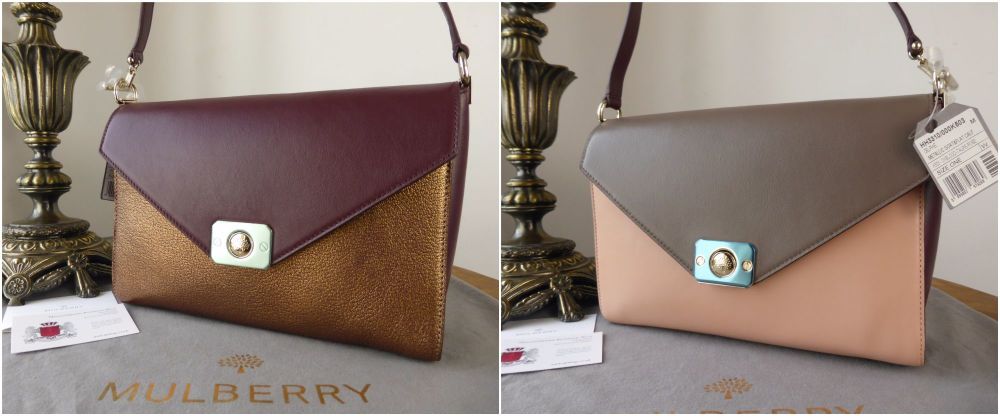 Mulberry Delphie in Metallic Goat & Oxblood Taupe and Rose Flat Calf - SOLD
