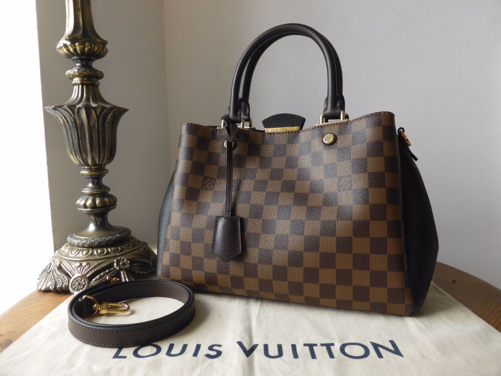 Louis Vuitton Brittany in Damier Ebene and Noir Cuir Taurillon 