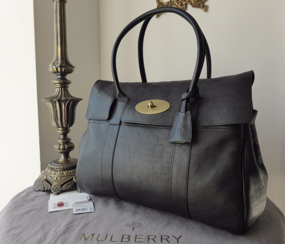 Mulberry Classic Bayswater in Black Natural Leather - New
