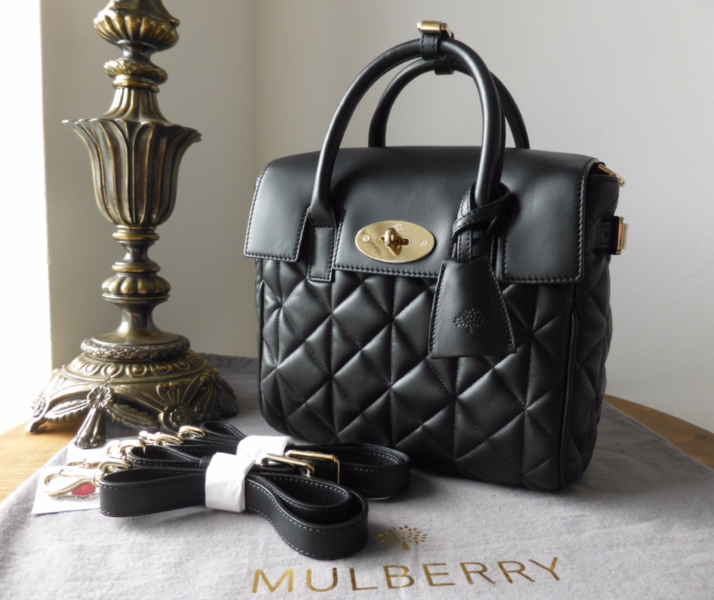 Mulberry Mini Cara Delevingne Bag in Black Quilted Lamb Nappa - SOLD