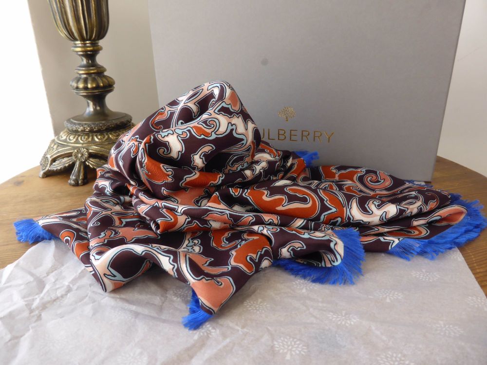 Mulberry Acorn Leaves 100% Silk Square Scarf Wrap - New* - SOLD