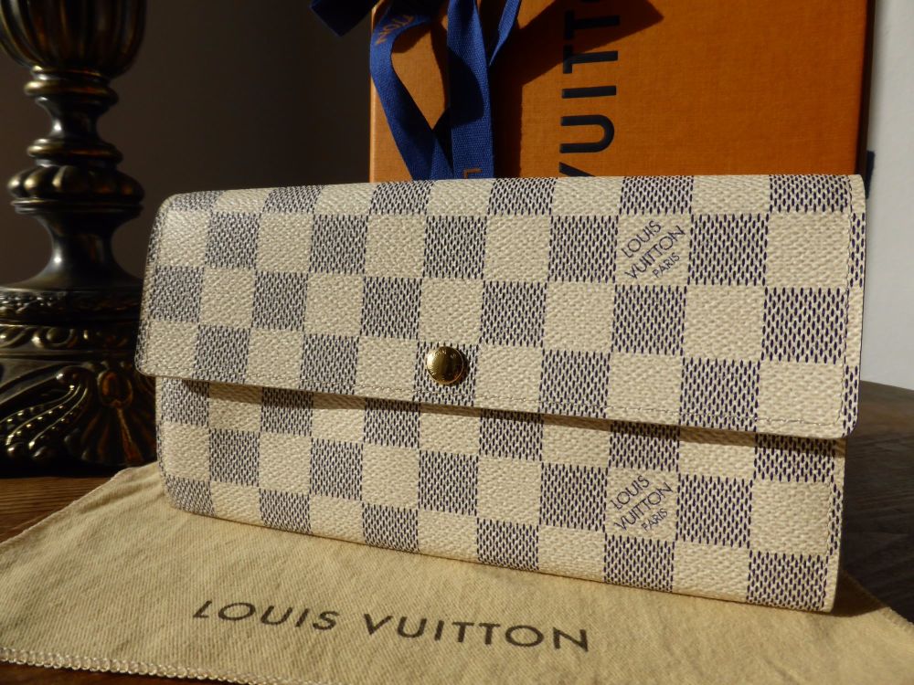 Louis Vuitton Sarah Continental Purse Wallet in Damier Azur 
