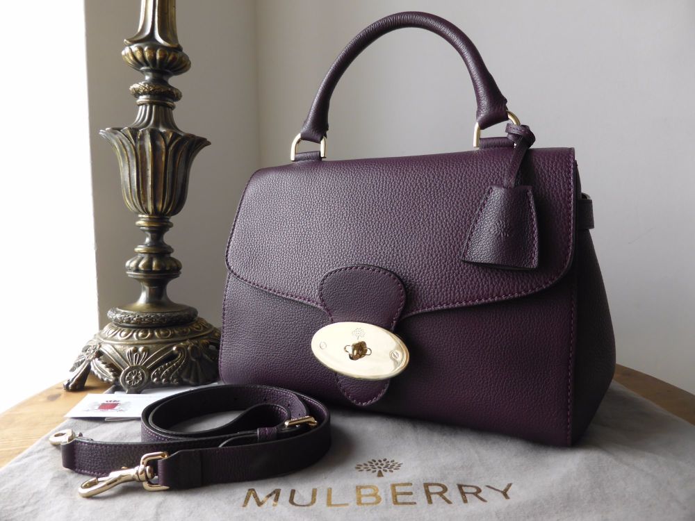 Mulberry Primrose in Aubergine Grainy Print Leather - As New