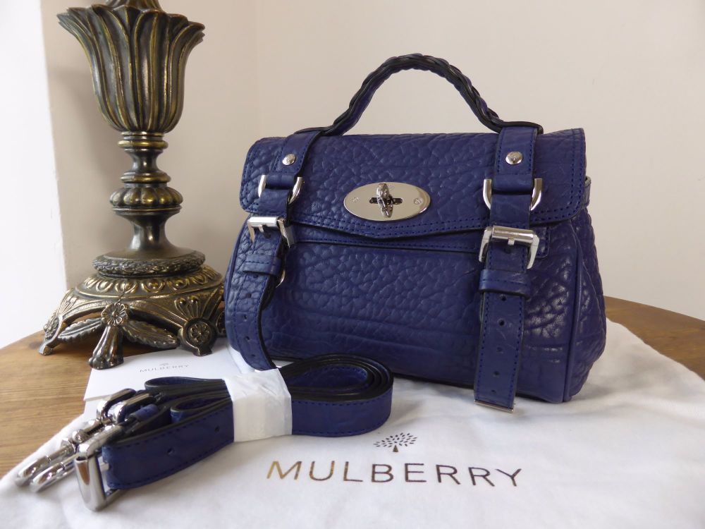 Mulberry Mini Alexa in Indigo Blue Shrunken Calf Leather - SOLD