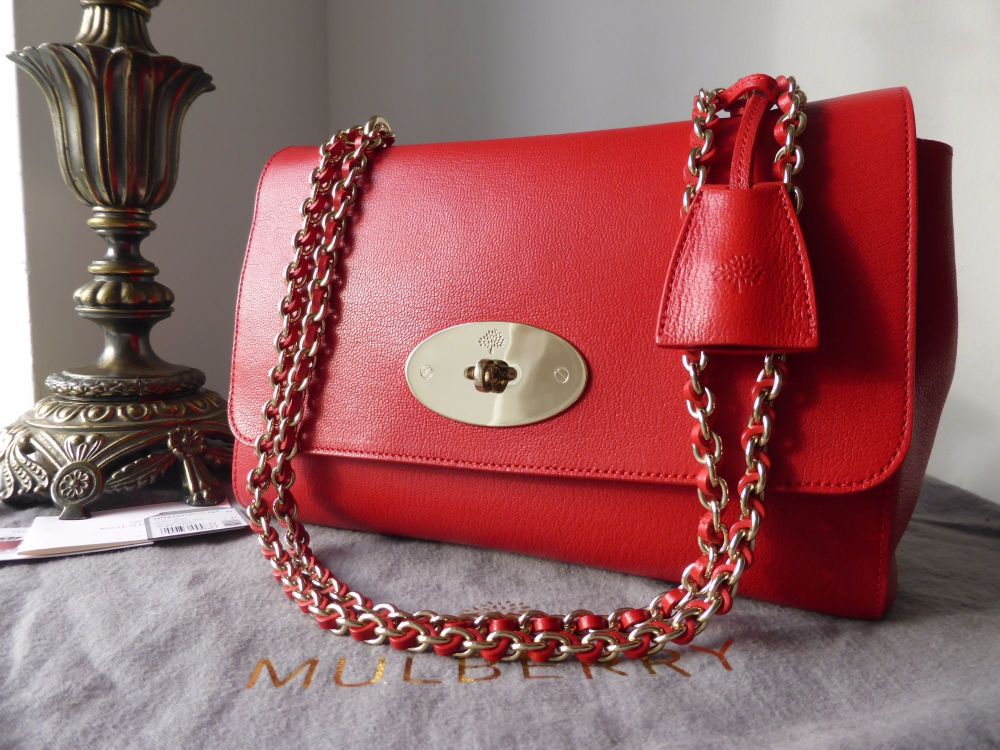Mulberry Medium Lily in Bright Red Shiny Goat Leather - SOLD