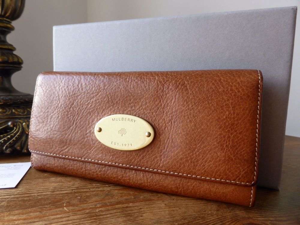 Mulberry Plaque Continental Purse in Oak Natural Leather - SOLD