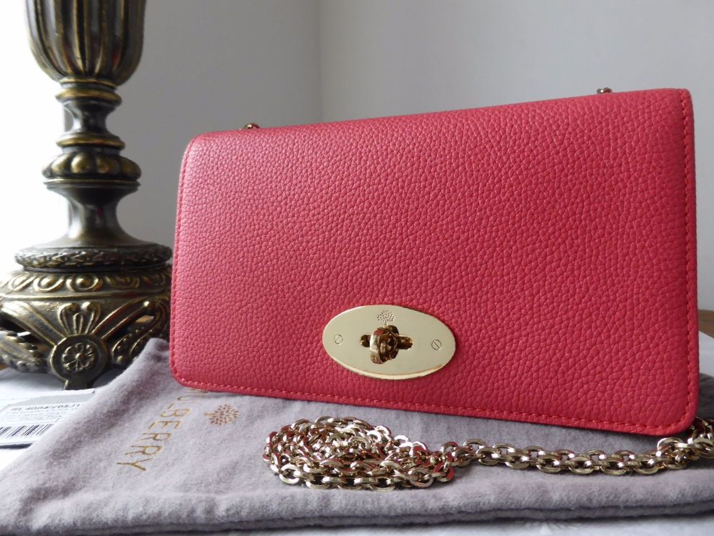 Mulberry Bayswater Clutch Wallet in Peony Pink Small Classic Grain