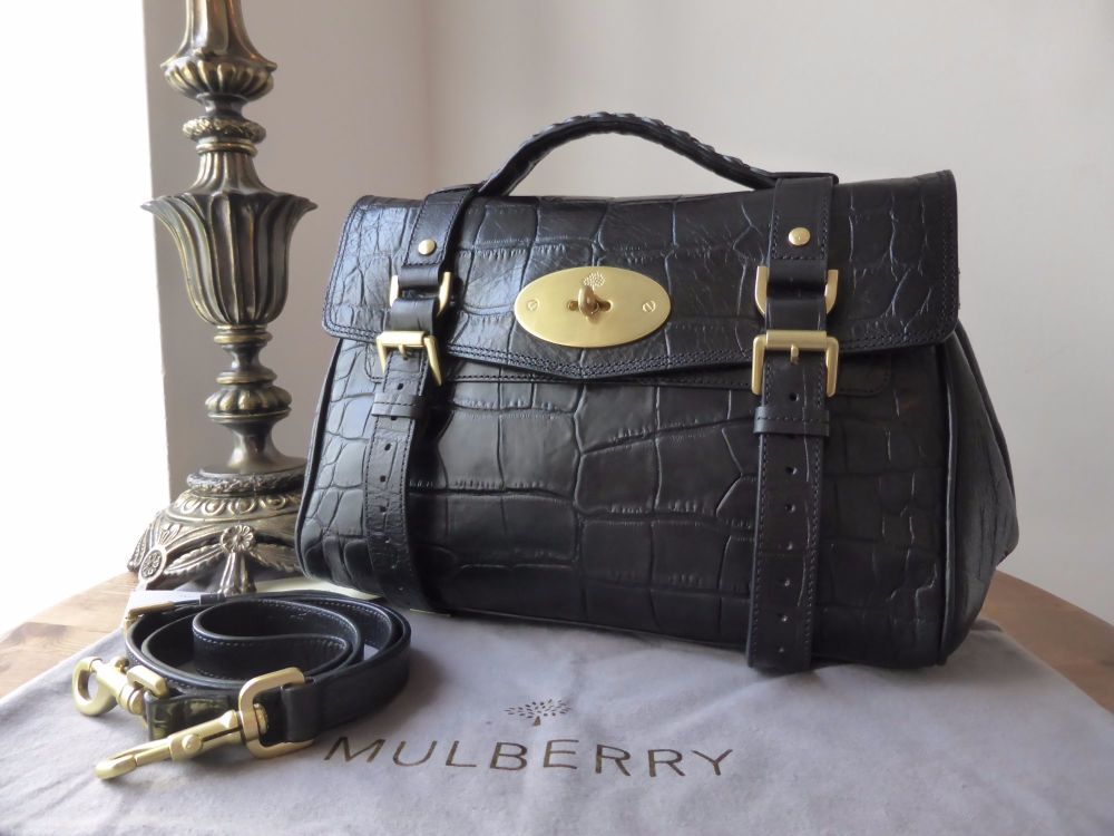 Mulberry Regular Alexa in Black Printed Leather - SOLD