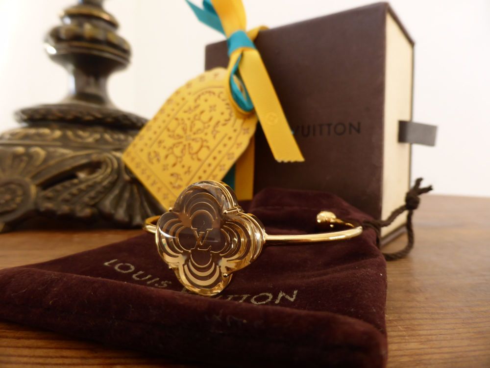 Louis Vuitton 'A La Folie' Gold and Resin Bracelet Cuff - As New