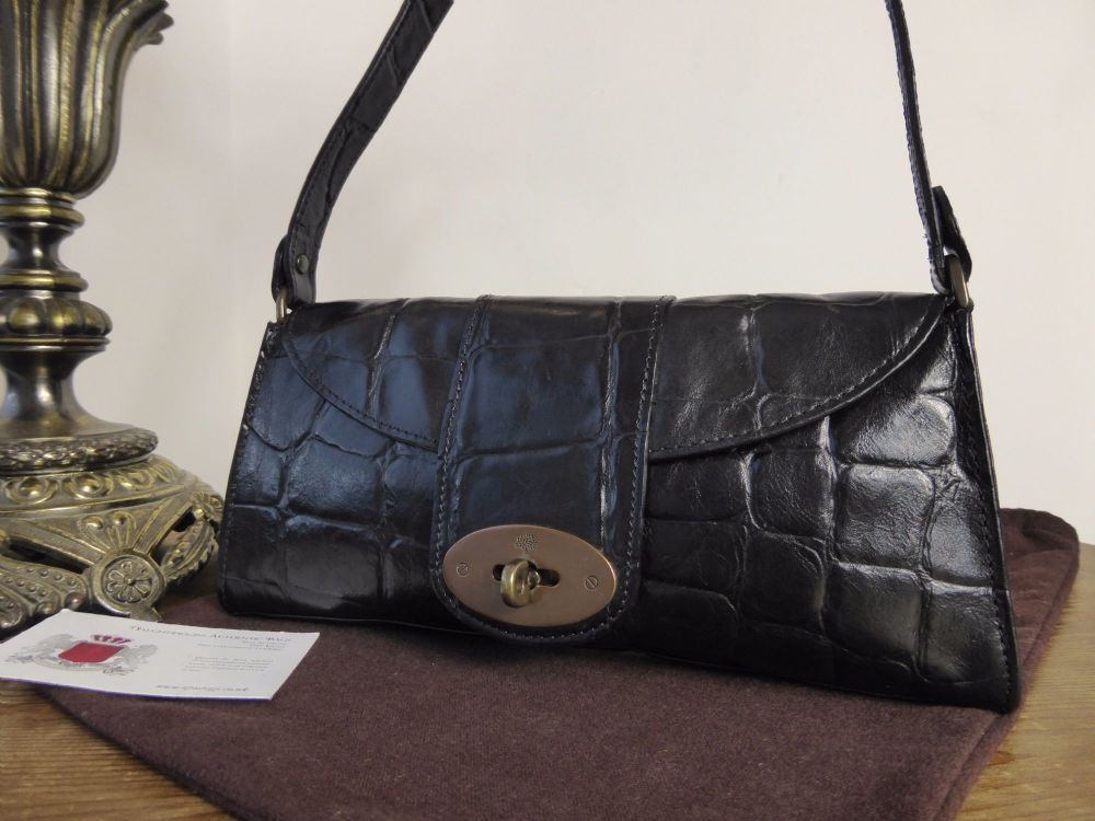 Mulberry Vintage Zinia in Black Congo Leather with Bronze Hardware