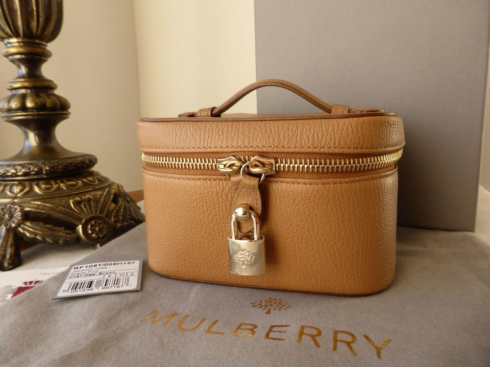 Mulberry Zip Around Jewellery Case in Deer Brown Grainy Leather - SOLD