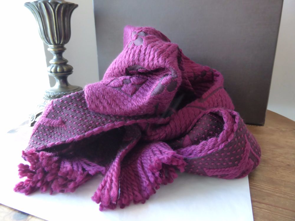 Logomania wool scarf Louis Vuitton Purple in Wool - 36333184