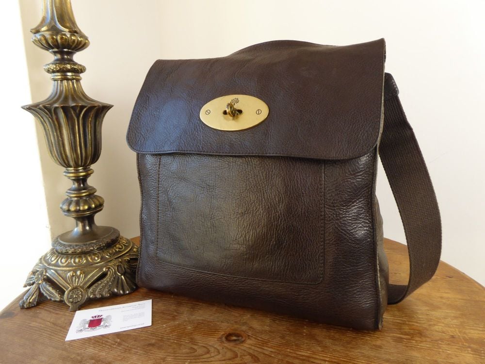 Mulberry Large Antony Messenger in Chocolate Natural Leather 