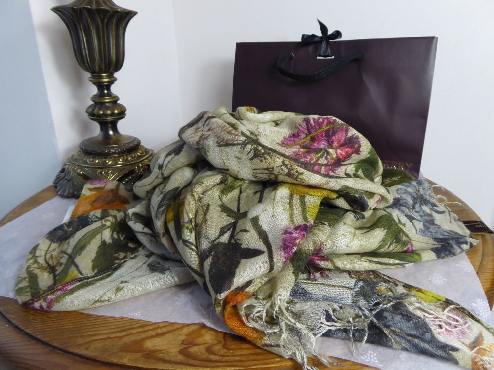 Mulberry Woodland Large Scarf Wrap in Silk Cashmere Blend