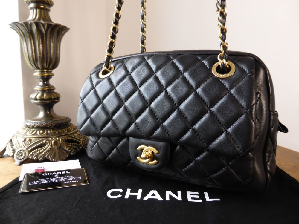 Chanel Camera Flap Bag in Black Lambskin with Aged Gold Hardware - SOLD
