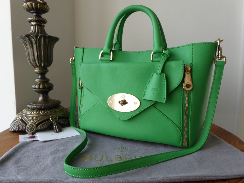 Mulberry Small Willow in Queen Green Silky Classic Calf 