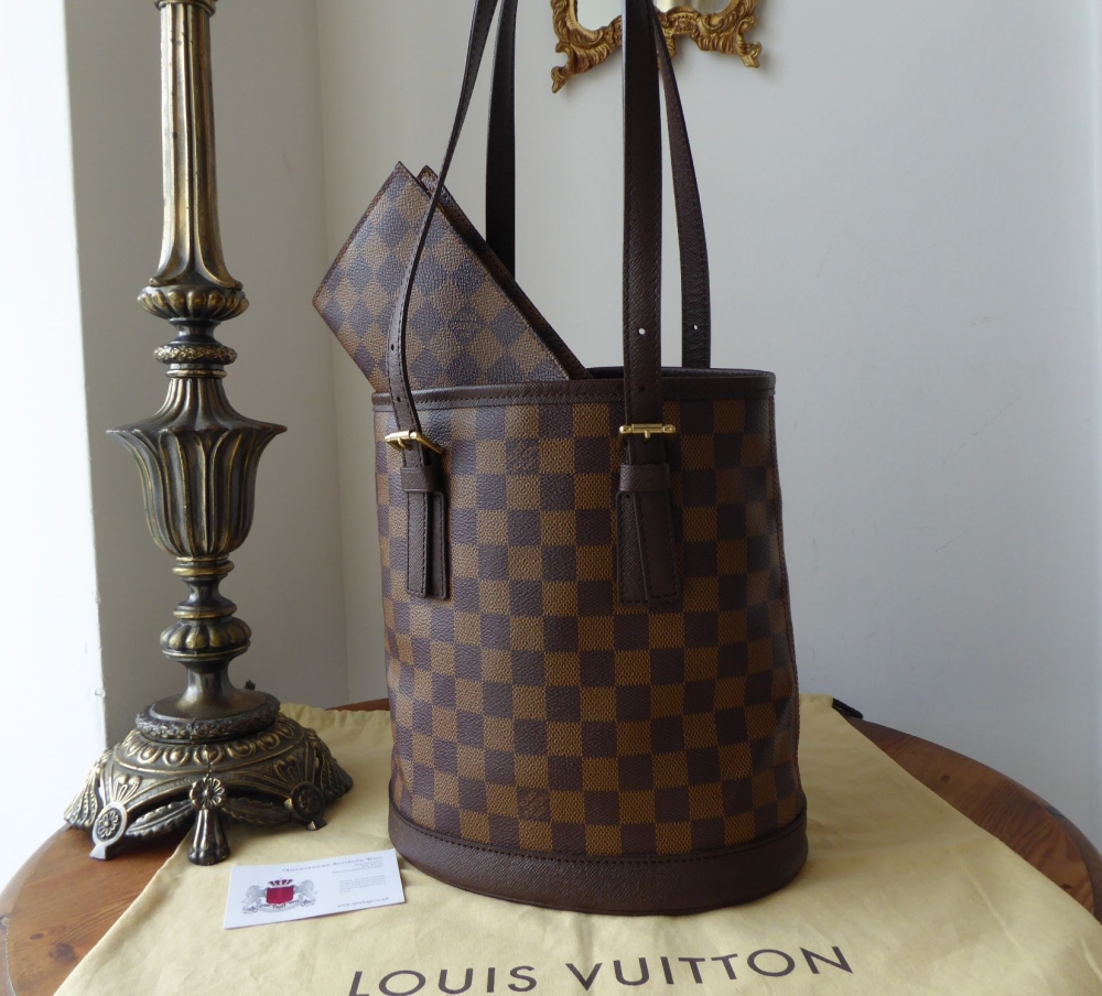 Louis Vuitton Damier Ebene Canvas Marais Bucket Bag Louis Vuitton