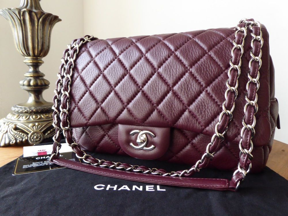 Chanel Casual Journey Large Easy Flap Bag in Burgundy Quilted Calfskin with  Silver Hardware - As New - SOLD