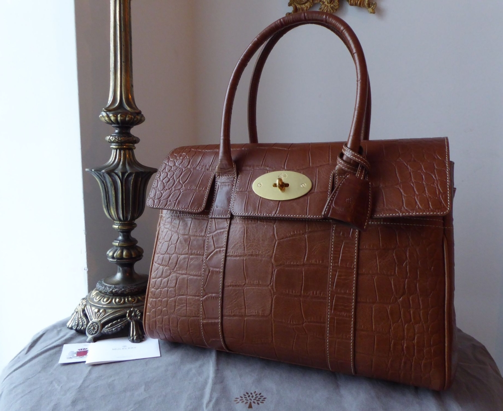 Mulberry Classic Bayswater in Oak Vegetable Tanned Printed Leather 