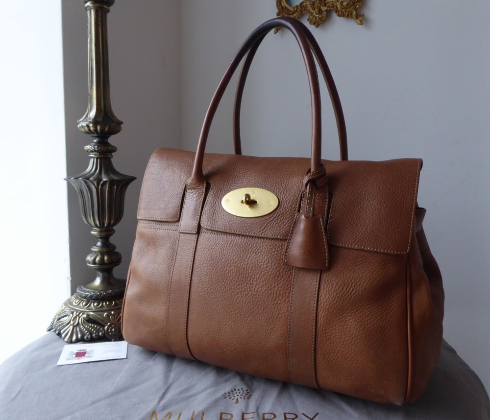 Mulberry Classic Bayswater in Oak Natural Leather with Soft Gold Hardware