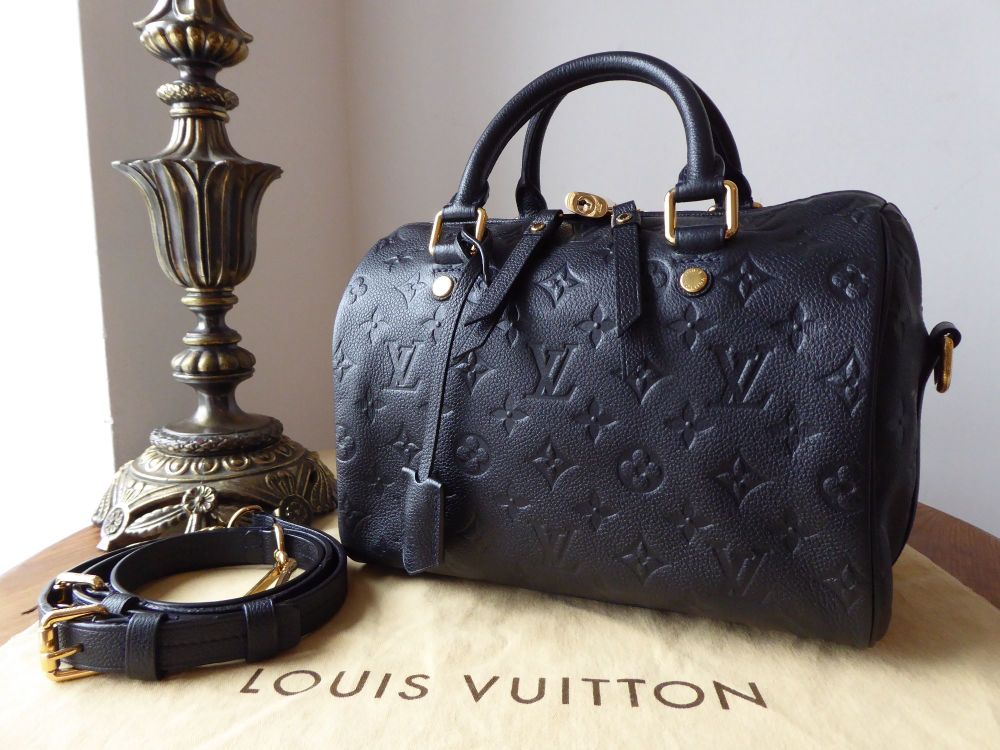 Louis Vuitton Black Speedy Bandouliere 25 Monogram Empreinte