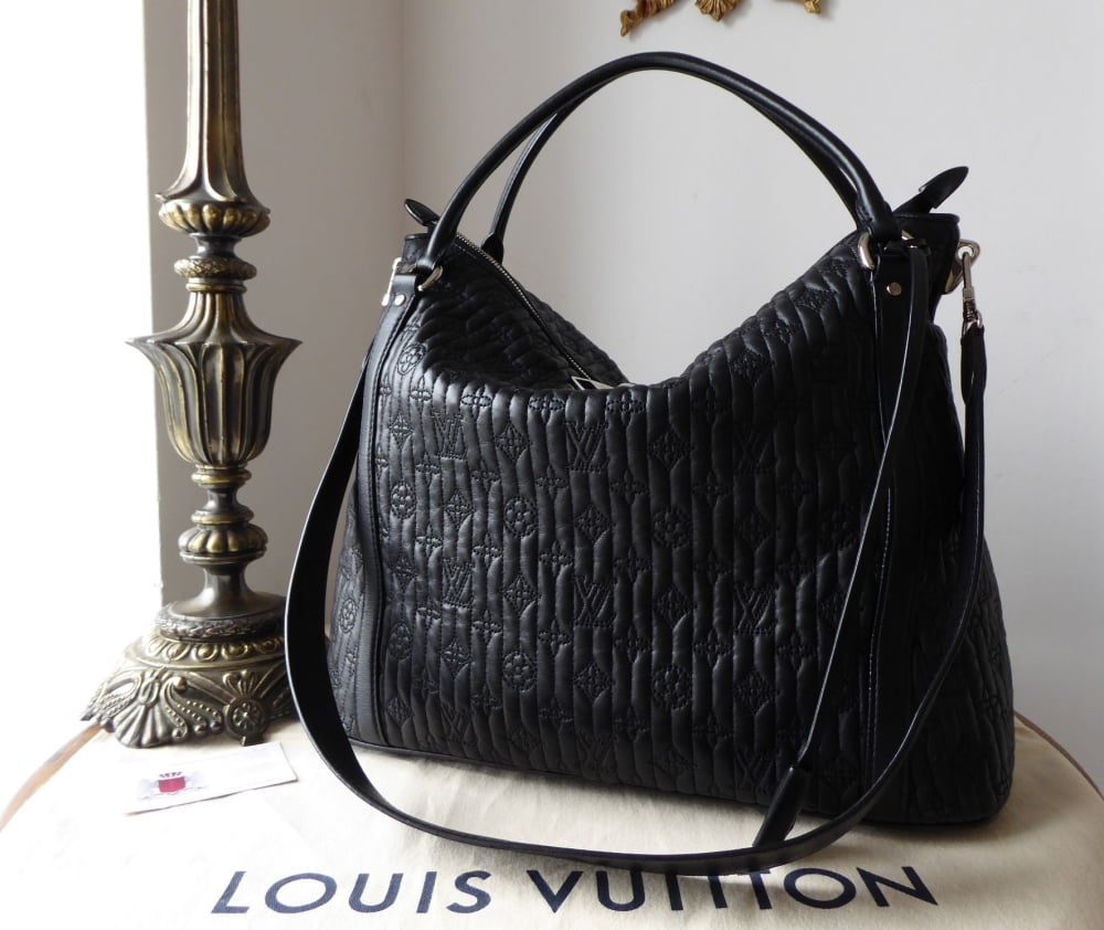 Louis Vuitton Ixia MM Hobo in Black Quilted Monogram Lambskin Antheia