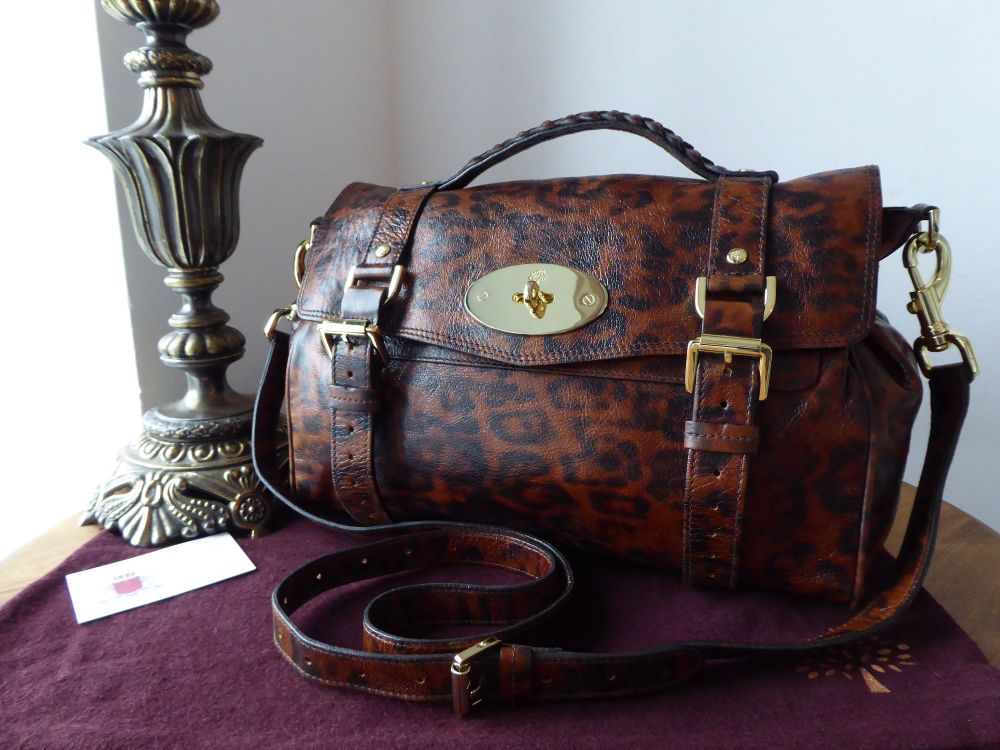 Mulberry Regular Alexa in Shiny Oak Leopard Printed Leather - SOLD