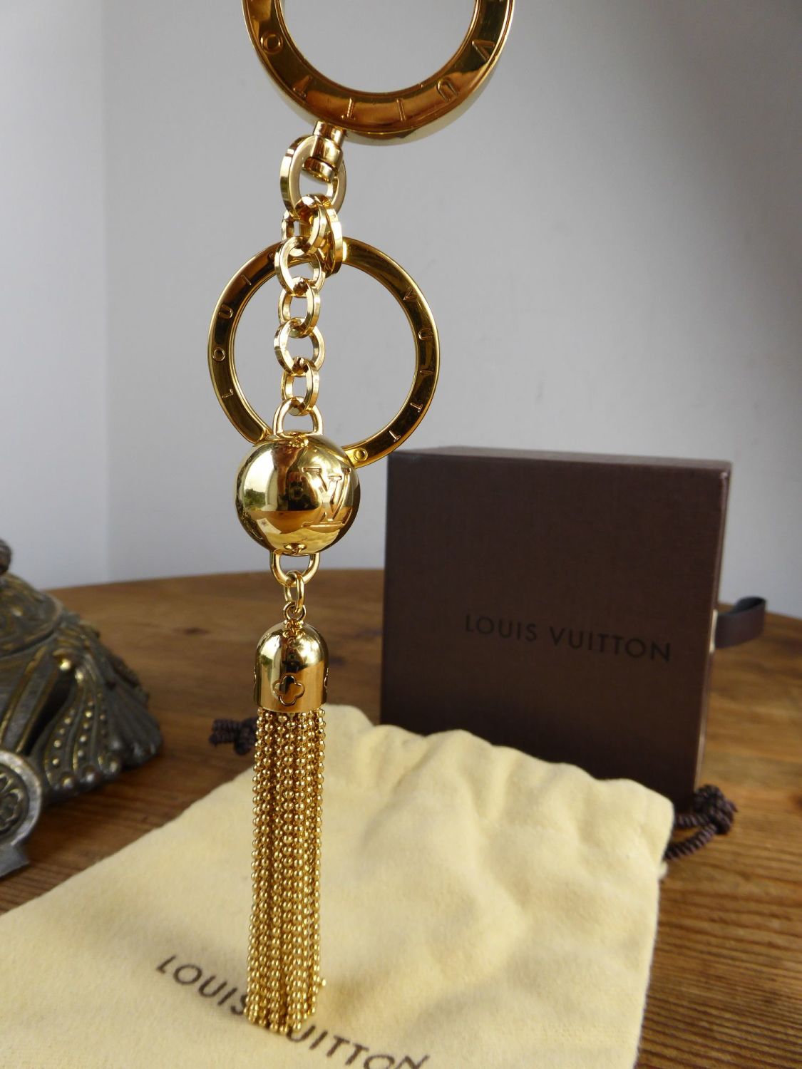 Louis Vuitton Goldtone Porte Cle Glitter Key Holder and Bag Charm