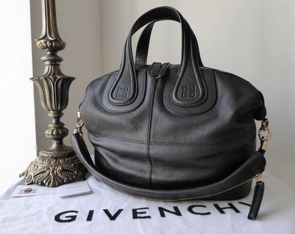 Givenchy Nightingale Medium in Black Grainy Calf Leather 