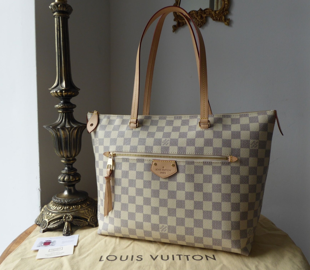 Louis Vuitton Iena MM Damier Azur White Leather ref.146487 - Joli