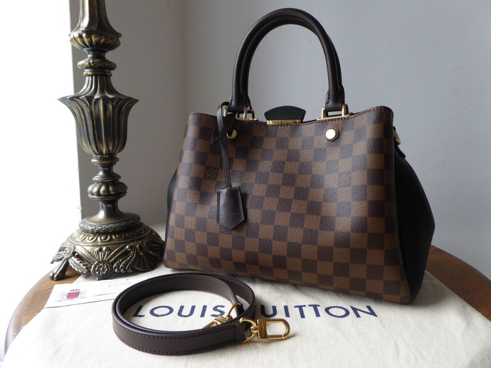 Louis Vuitton Brittany in Damier Ebene and Noir Cuir Taurillon 