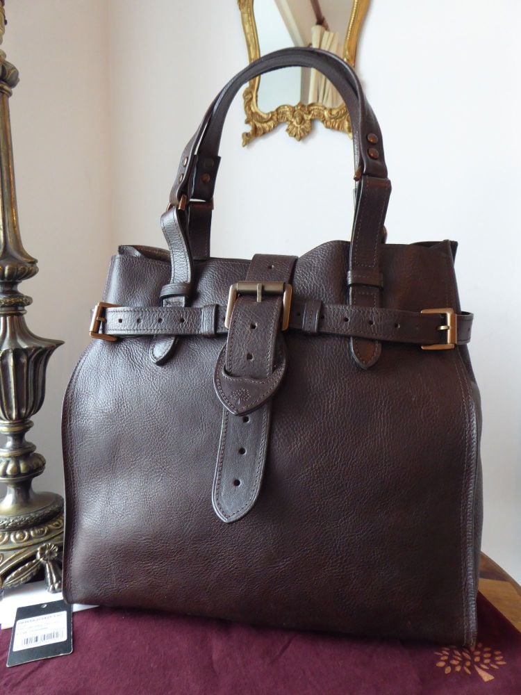 Mulberry Vintage Elgin in Chocolate Natural Leather with Bronze Hardware 
